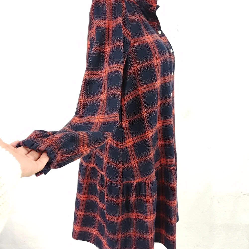 LOFT FLANNEL BUTTON DRESS